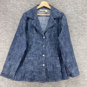 Gold Flava Jacket Women 20 Plus Blue Denim Medium Wash Button Up Collared Casual